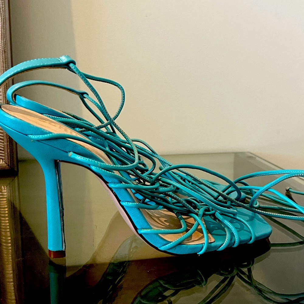 Schutz Blue Strappy Sandals